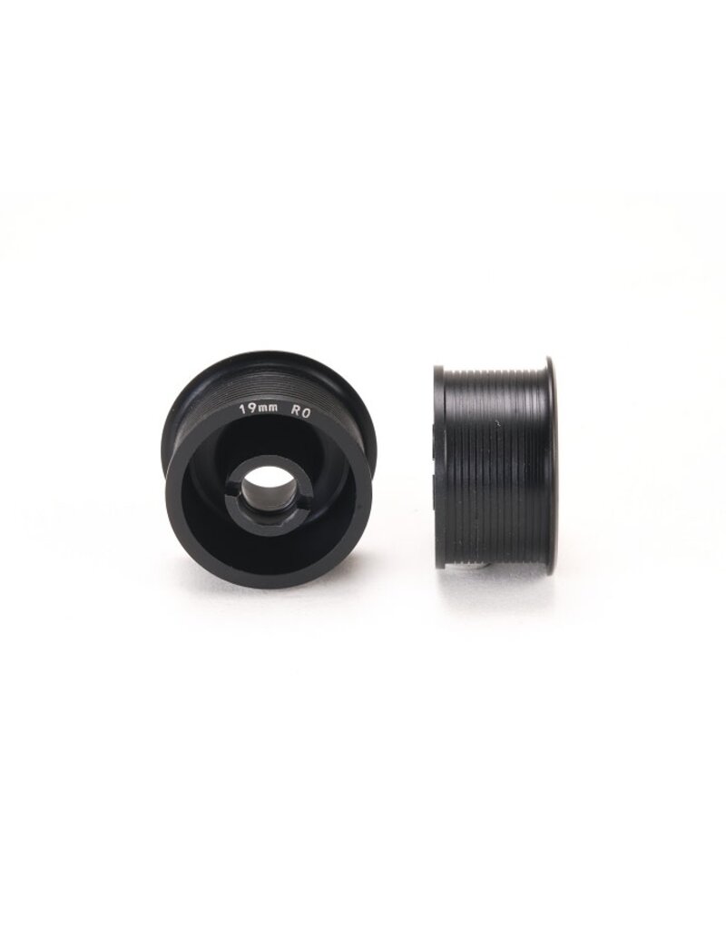 PN RACING PN MR2088R0-19 2WD DELRIN  FORMULA 11X19MM FLANGED REAR WHEELS 0MM OFFSET : BLACK (2)