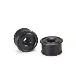 PN RACING PN MR2088R0-19 2WD DELRIN  FORMULA 11X19MM FLANGED REAR WHEELS 0MM OFFSET : BLACK (2)