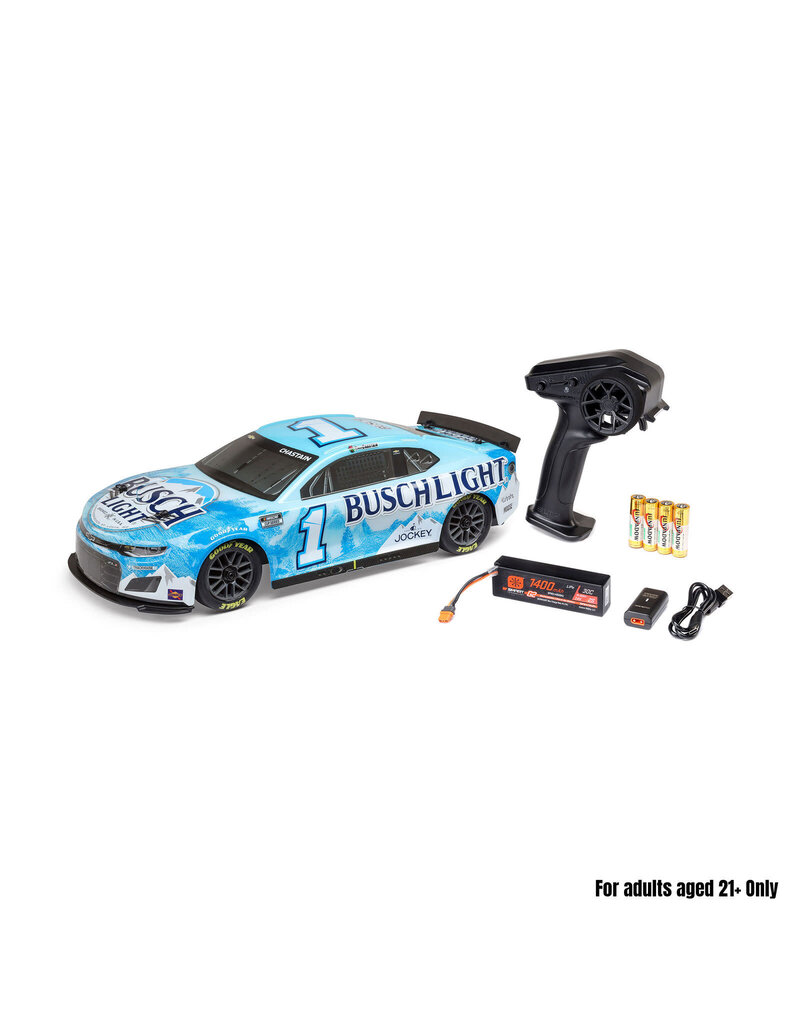 LOSI LOS1122501 1/12 NASCAR RC RACECAR ROSS CHASTAIN NO. 1 2025 BUSCH LIGHT CHEVROLET CAMARO ZL1 2S AWD RTR BRUSHED ON-ROAD (BATTERY & CHARGER INCLUDED), BLUE