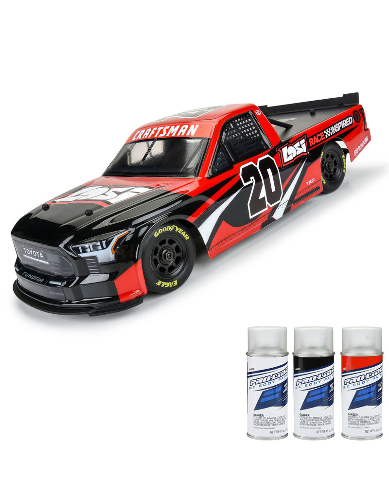 PROLINE RACING PRO365500 PRE-CUT 2024 TOYOTA TUNDRA NASCAR TRUCK SERIES CLEAR BODY FOR LOSI NASCAR RACECAR