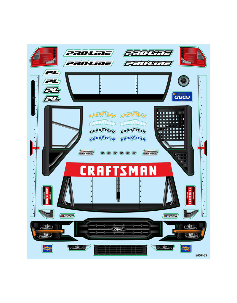 PROLINE RACING PRO365400 PRE-CUT 2024 FORD F-150 NASCAR TRUCK SERIES CLEAR BODY FOR LOSI NASCAR RACECAR