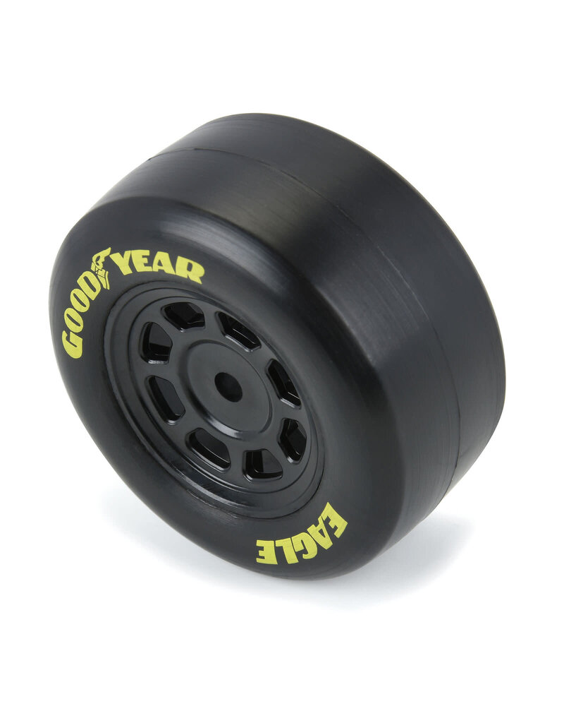 PROLINE RACING PRO1025910 GOODYEAR EAGLE TIRE F/R MTD STEEL RACING WHEELS BLACK FOR LOSI NASCAR