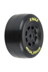 PROLINE RACING PRO1025910 GOODYEAR EAGLE TIRE F/R MTD STEEL RACING WHEELS BLACK FOR LOSI NASCAR