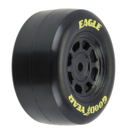 PROLINE RACING PRO1025910 GOODYEAR EAGLE TIRE F/R MTD STEEL RACING WHEELS BLACK FOR LOSI NASCAR