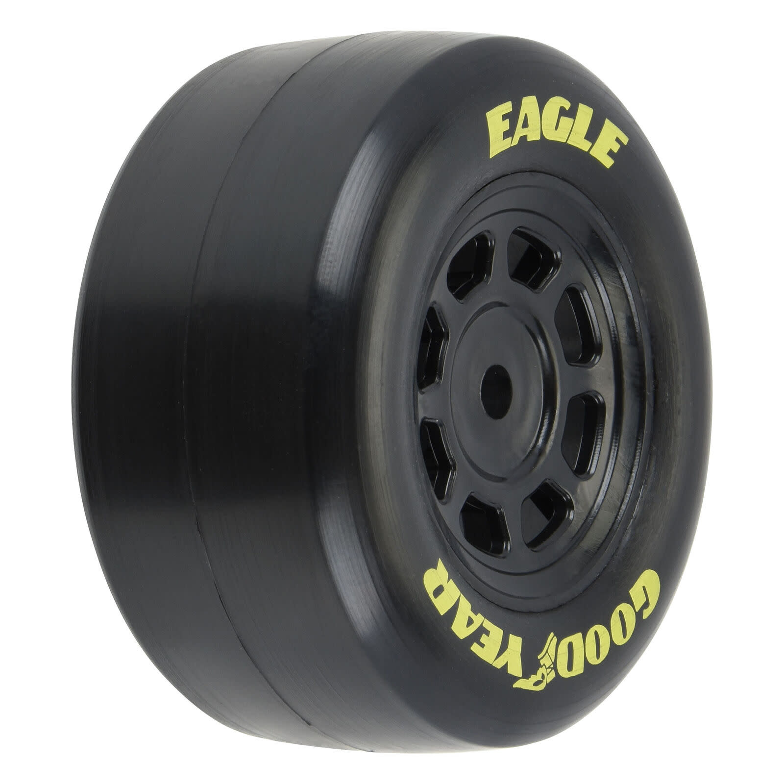 PRO1025910 GOODYEAR EAGLE TIRE F/R MTD STEEL RACING WHEELS BLACK FOR LOSI NASCAR
