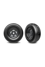 TRAXXAS TRA0972-BLKC T&W BLK CHRM WHL RIBBED TIRE