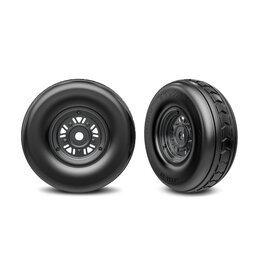 TRAXXAS TRA0972-BLKC T&W BLK CHRM WHL RIBBED TIRE