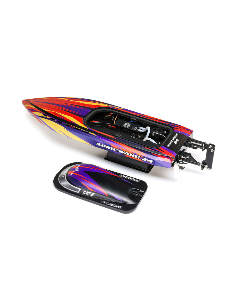PROBOAT PRB-1992T1 SONICWAKE 24" SELF-RIGHTING BRUSHLESS DEEP-V RTR (BATTERY & CHARGER INCLUDED), RED