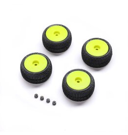 PROLINE RACING PRO-2632 BLOCKADE TIRE, PROLINE OE, WHEEL, YELLOW, MOUNTED: MICRO-T