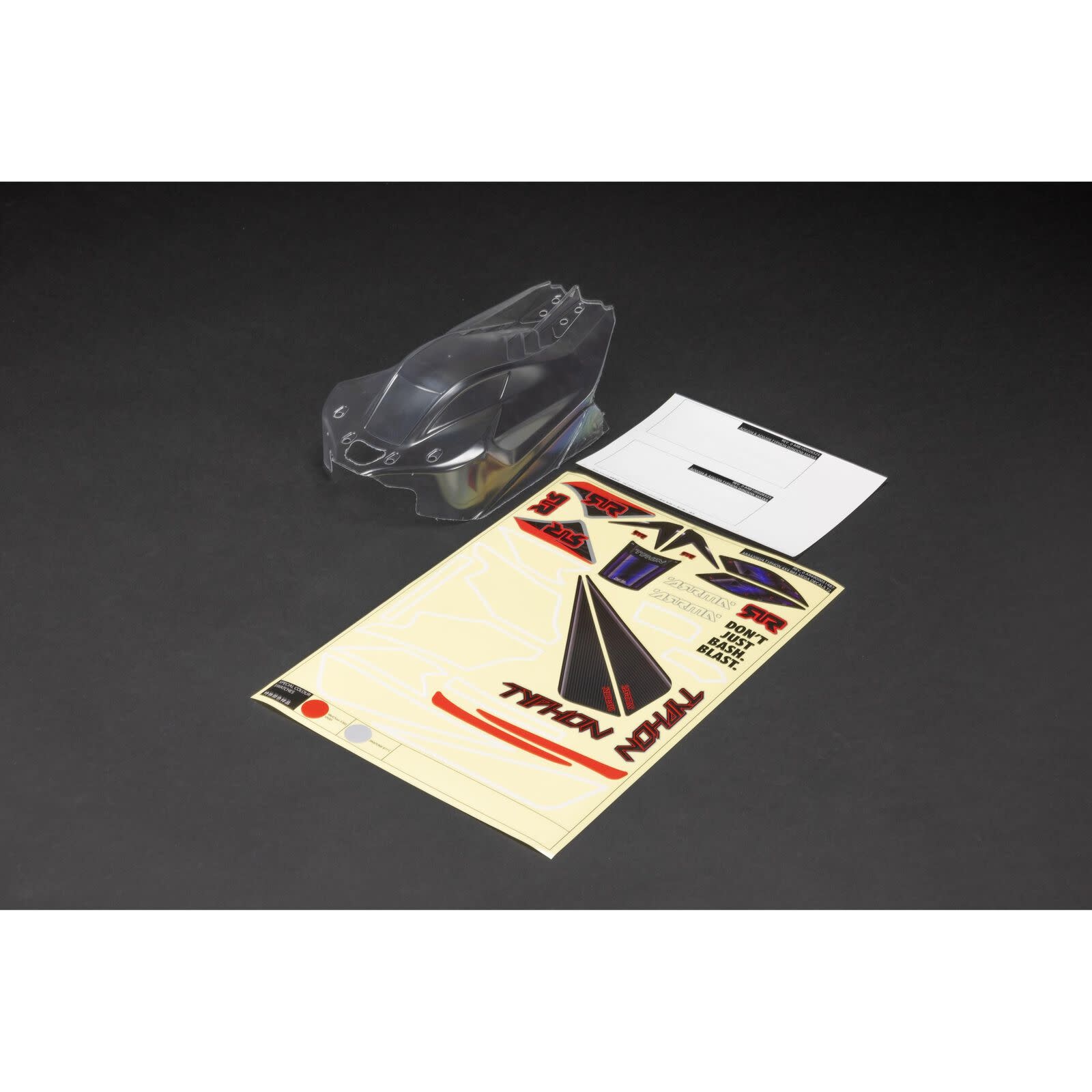 ARA406170 TYPHON 4X4 CLEAR BODY (INC. DECALS)