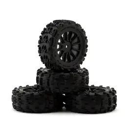 UPGRADE RC UPG-10010 SAW BLADE PRE-MOUNTED TIRES FOR ARRMA® TYPHON GROM™ (4)