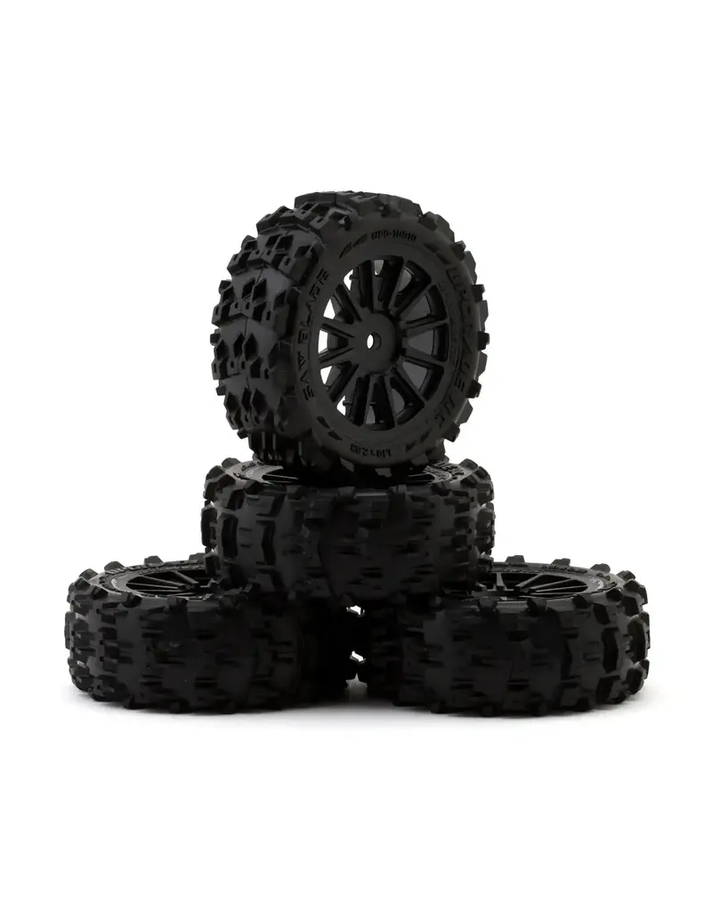 UPGRADE RC UPG-10010 SAW BLADE PRE-MOUNTED TIRES FOR ARRMA® TYPHON GROM™ (4)