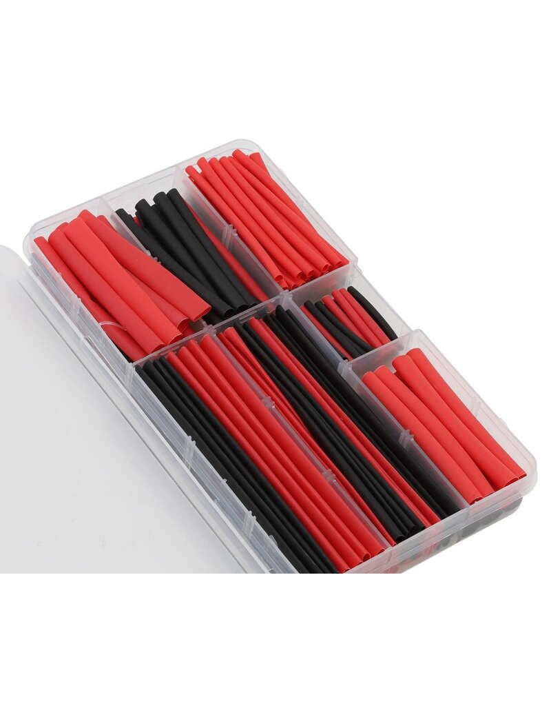 ECOPOWER ECP-3009 HEAT SHRINK TUBES W/PLASTIC CASE (BLACK & RED) (150)