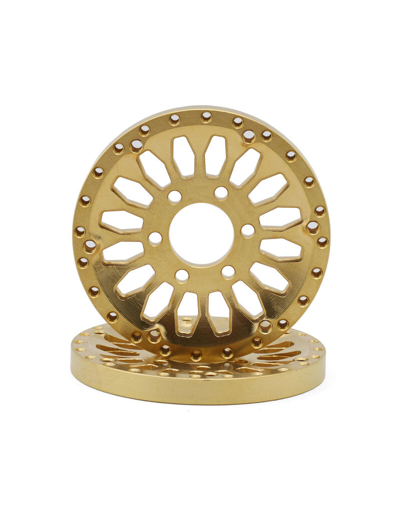 REEFS RC SEHREEFS255 BRASS 1.9" "SHIELD" REVERSIBLE OFFSET WHEEL FACE SET (2) (39G EACH)