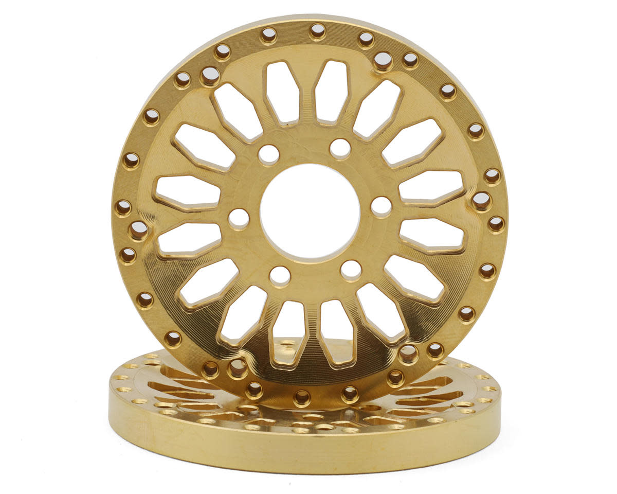 SEHREEFS255 BRASS 1.9" "SHIELD" REVERSIBLE OFFSET WHEEL FACE SET (2) (39G EACH)