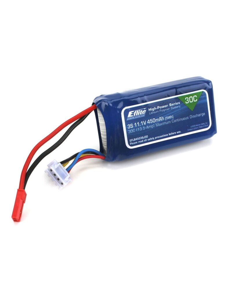 E-FLITE EFLB4503SJ30 450MAH 3S 11.1V 30C LIPO, 18AWG JST