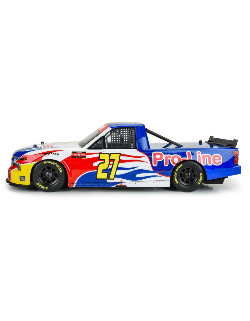 PROLINE RACING PRO365300 PRE-CUT 2024 CHEVROLET SILVERADO NASCAR TRUCK SERIES CLEAR BODY FOR LOSI NASCAR RACE CAR