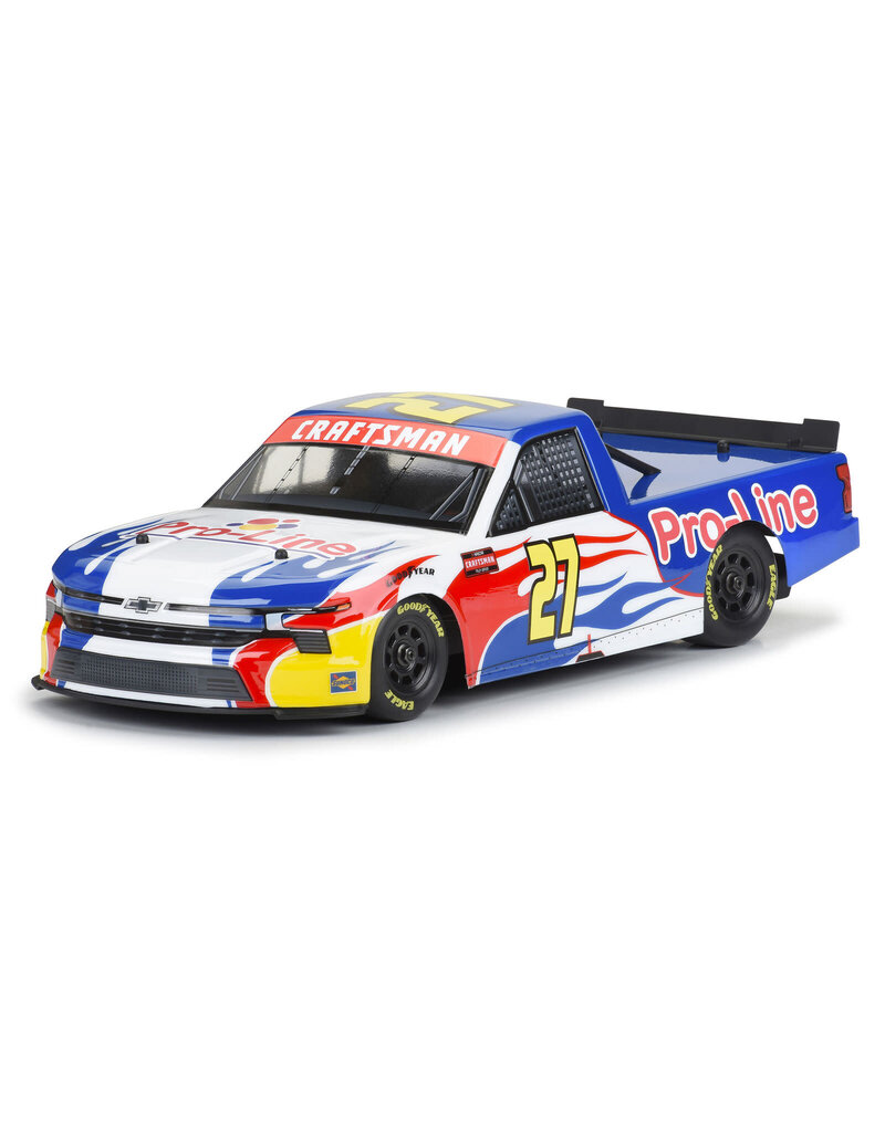 PROLINE RACING PRO365300 PRE-CUT 2024 CHEVROLET SILVERADO NASCAR TRUCK SERIES CLEAR BODY FOR LOSI NASCAR RACE CAR