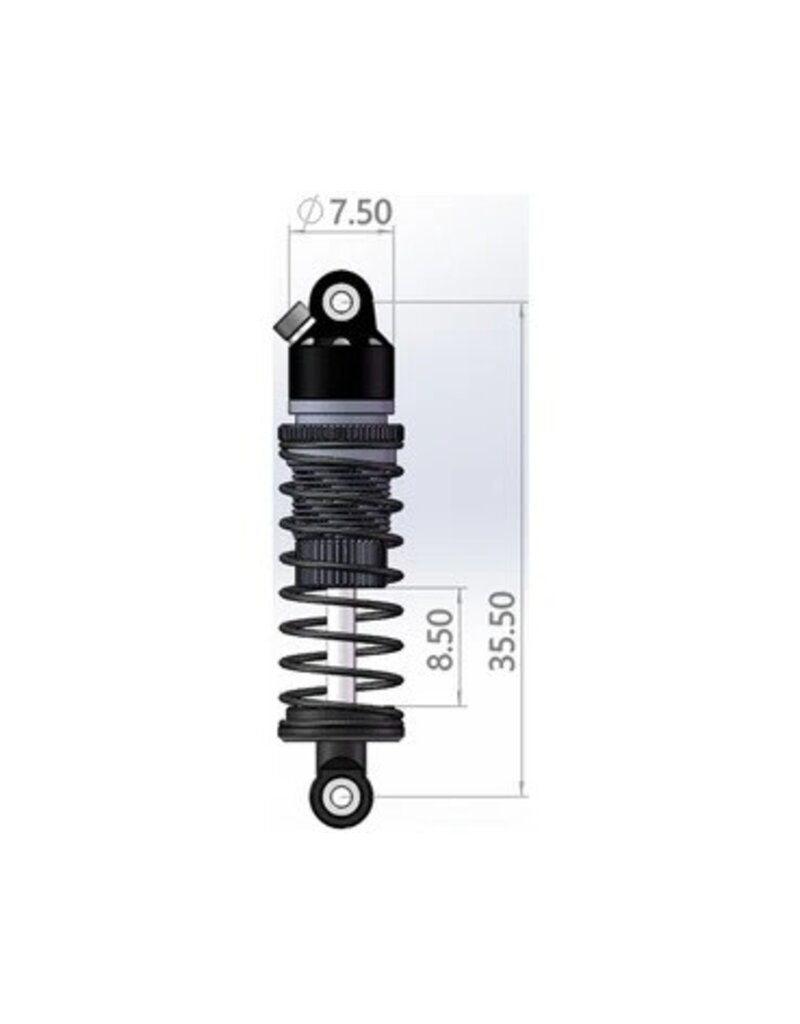 HOT RACING HRALMCB355DP01 6061 DAMPER SHOCK 35.5MM (2): LOSI MICRO-B