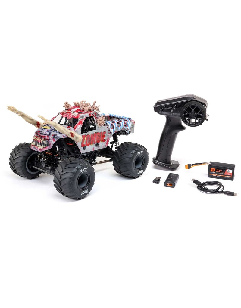 LOSI LOS01026T4 1/18 MINI LMT ZOMBIE 2S 4X4 RTR BRUSHED MONSTER TRUCK (BATTERY & CHARGER INCLUDED), RED