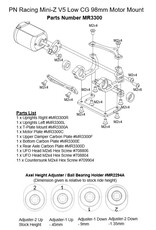 PN RACING PN MR3300K V5 LCG 98MM MOTOR MOUNT: BLACK