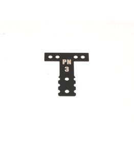 PN RACING KEN PNMR3073K MINI-Z MR03/MR04 MM SPRING STEEL T-PLATE #3 BLACK