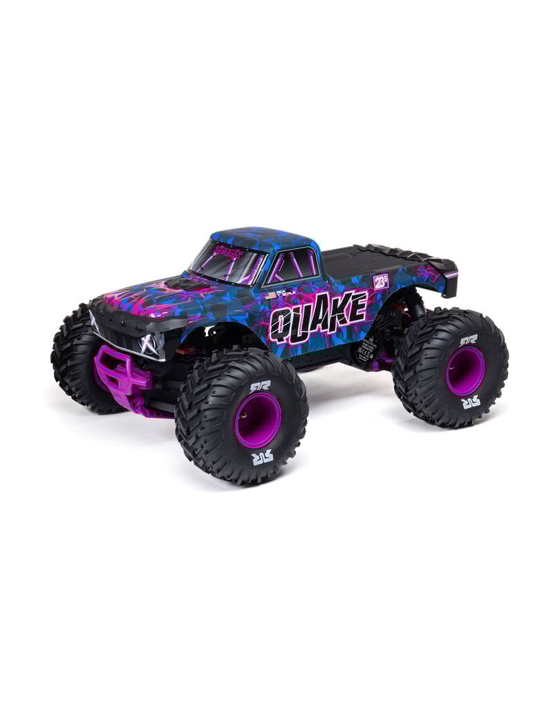 ARRMA ARA3537T3 1/10 QUAKE 223S 2WD RTR BRUSHLESS MONSTER TRUCK, PURPLE