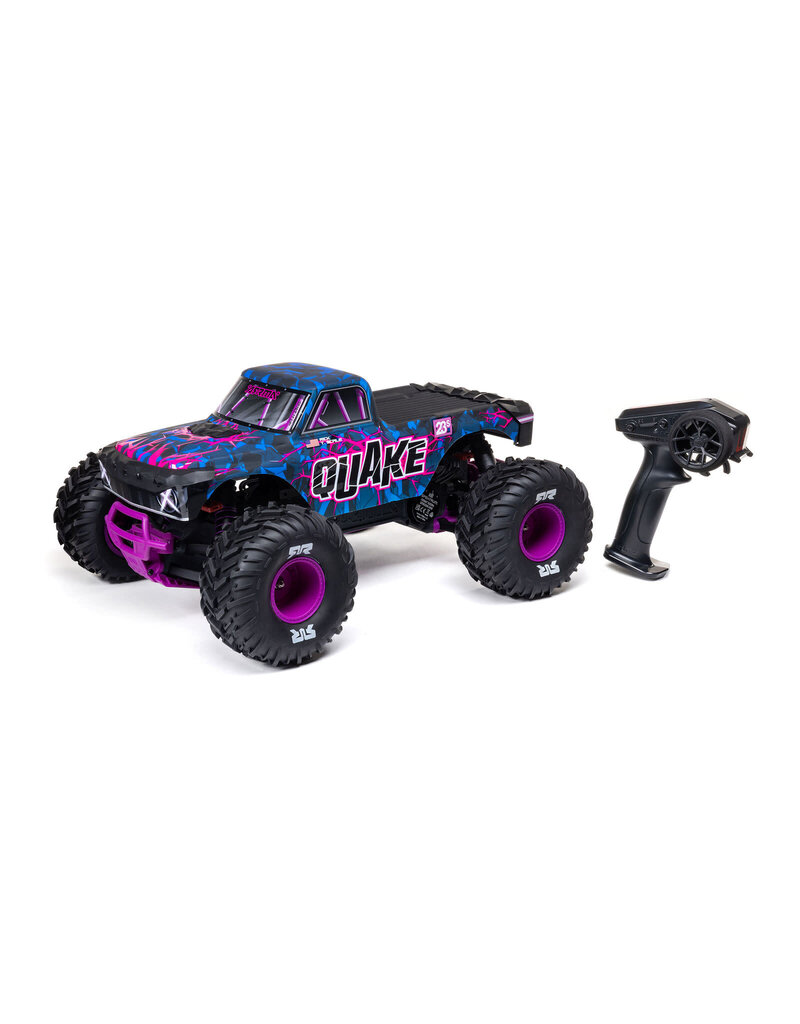 ARRMA ARA3537T3 1/10 QUAKE 223S 2WD RTR BRUSHLESS MONSTER TRUCK, PURPLE