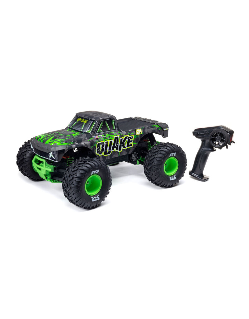 ARRMA ARA3537T2 1/10 QUAKE 223S 2WD RTR BRUSHLESS MONSTER TRUCK, GREEN