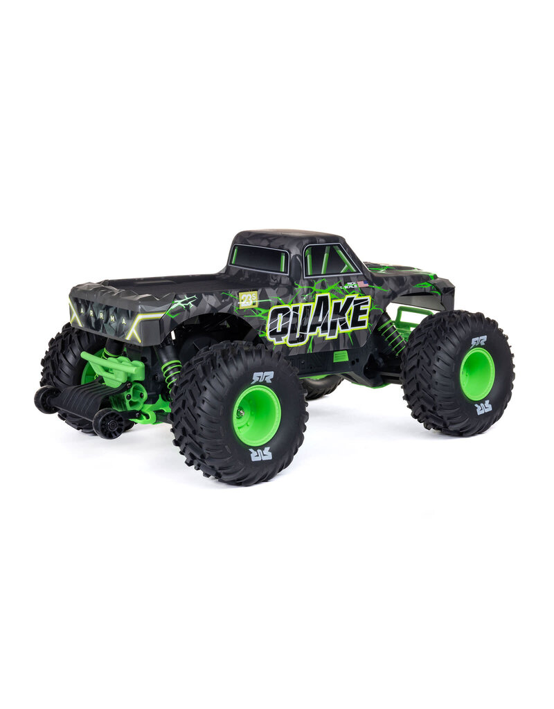 ARRMA ARA3537T2 1/10 QUAKE 223S 2WD RTR BRUSHLESS MONSTER TRUCK, GREEN