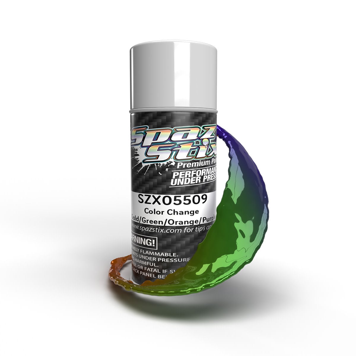 SZX05509 GOLD/ORANGE/GREEN/PURPLE AEROSOL PAINT, 3.5OZ CAN