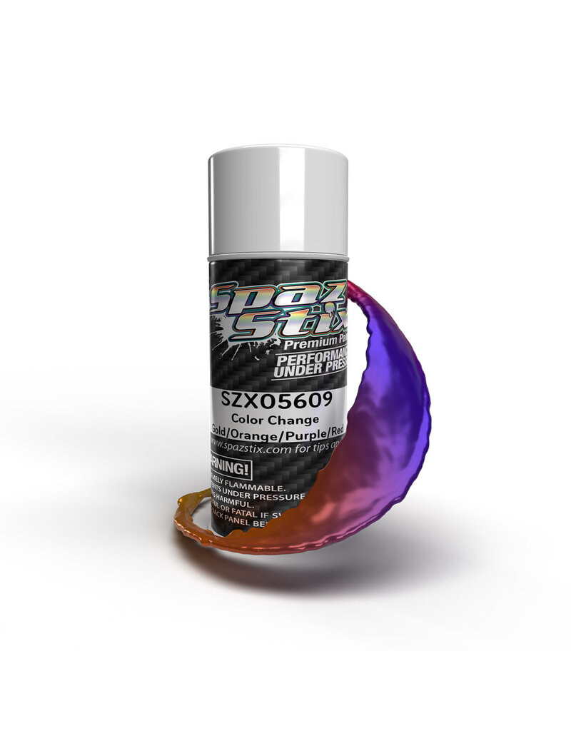 SPAZ STIX SZX05609 COLOR CHANGE GOLD/ORANGE/BLUE/GREEN AEROSOL PAINT, 3.5OZ CAN