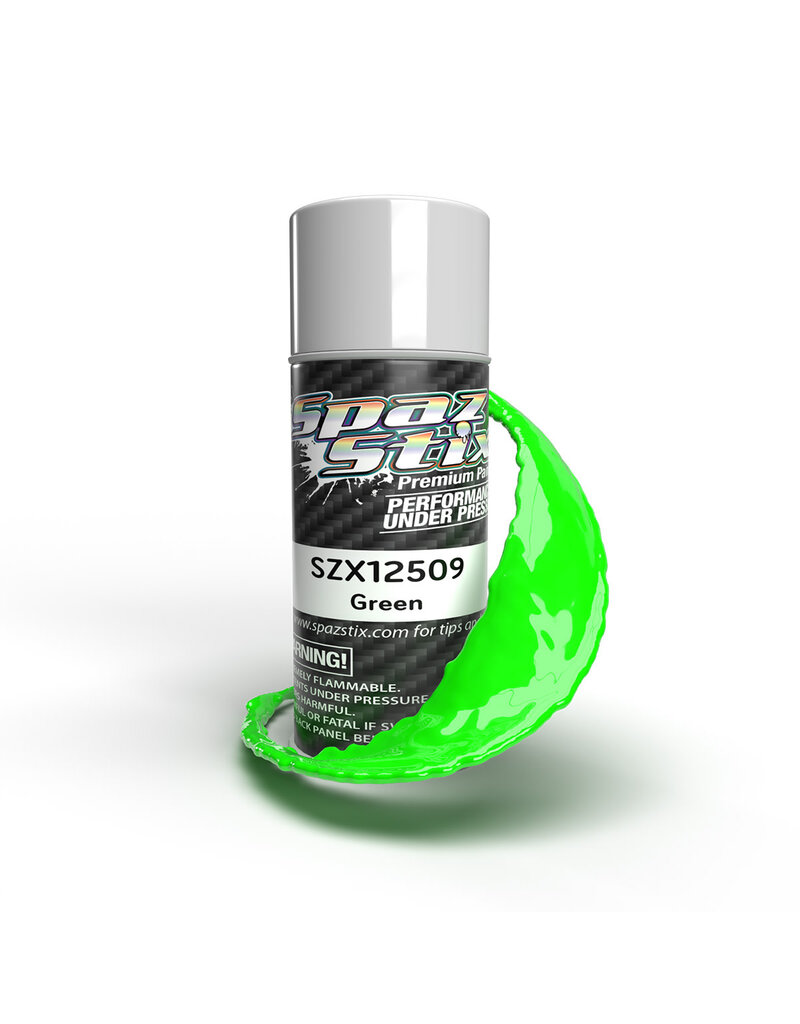 SPAZ STIX SZX12509 SOLID GREEN AEROSOL PAINT, 3.5OZ CAN