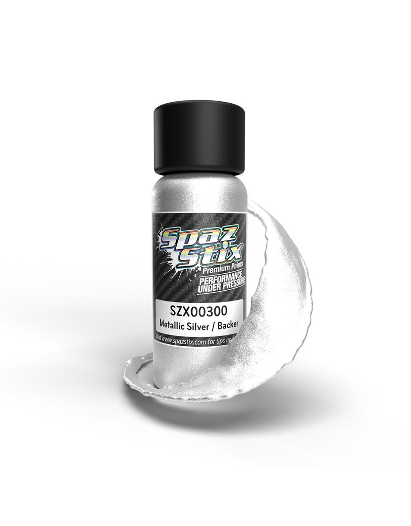 SPAZ STIX SZX00300 SILVER METALLIC COLOR OR CANDY BACKER AIRBRUSH PAINT