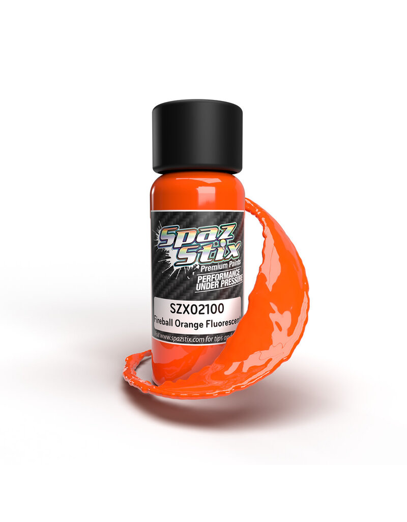 SPAZ STIX SZX02100 FLUORESCENT FIREBALL ORANGE AIRBRUSH PAINT