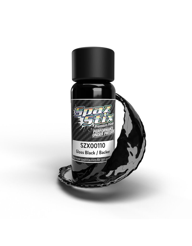 SPAZ STIX SZX00110 HIGH GLOSS BLACK BACKER AIRBRUSH PAINT