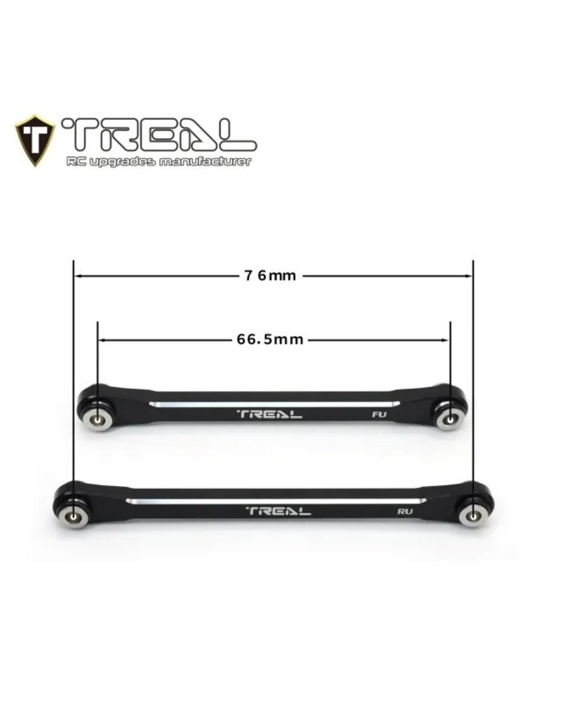 TREAL TRLX003P9OEU1 AXIAL UTB18 ALUMINUM UPPER CHASSIS 4-LINK UPGRADE SET (BLACK)