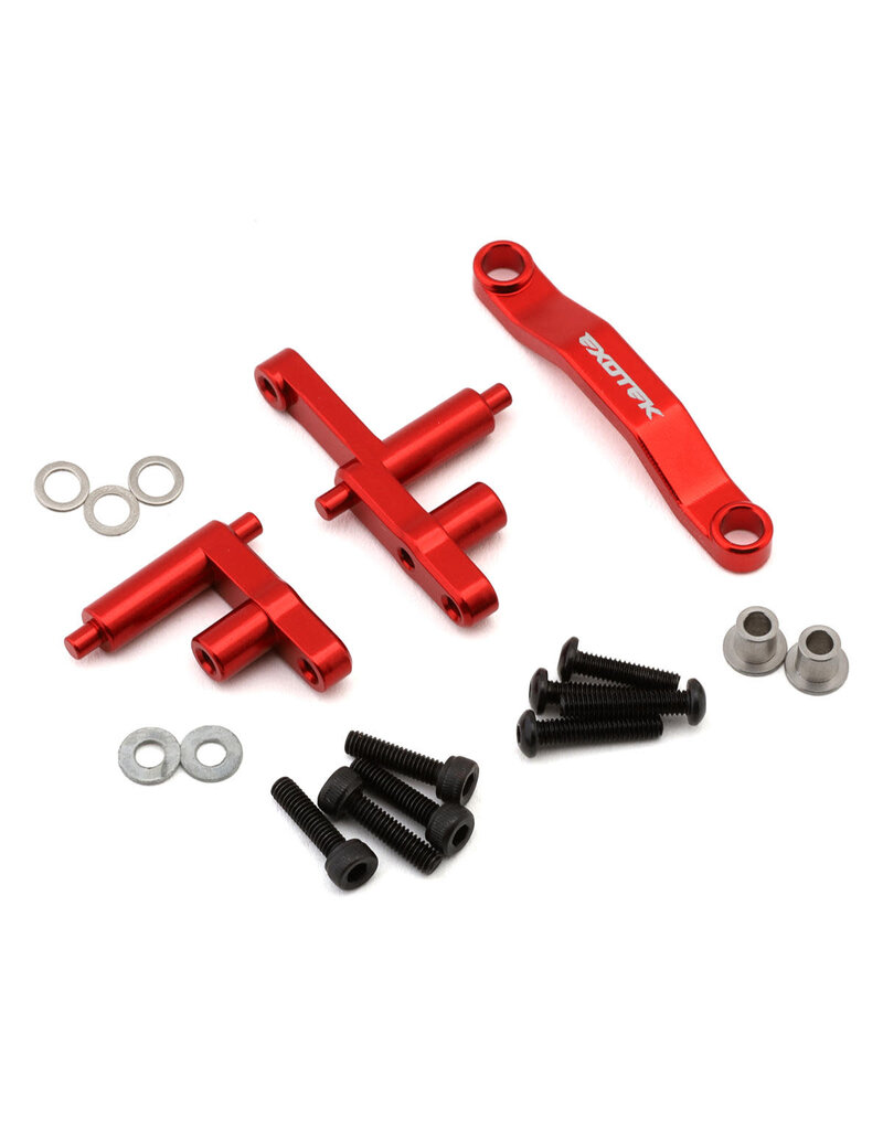 EXOTEK EXO2299 ARRMA GROM/LOSI NASCAR HD ALUMINUM STEERING BELLCRANK SET (RED)