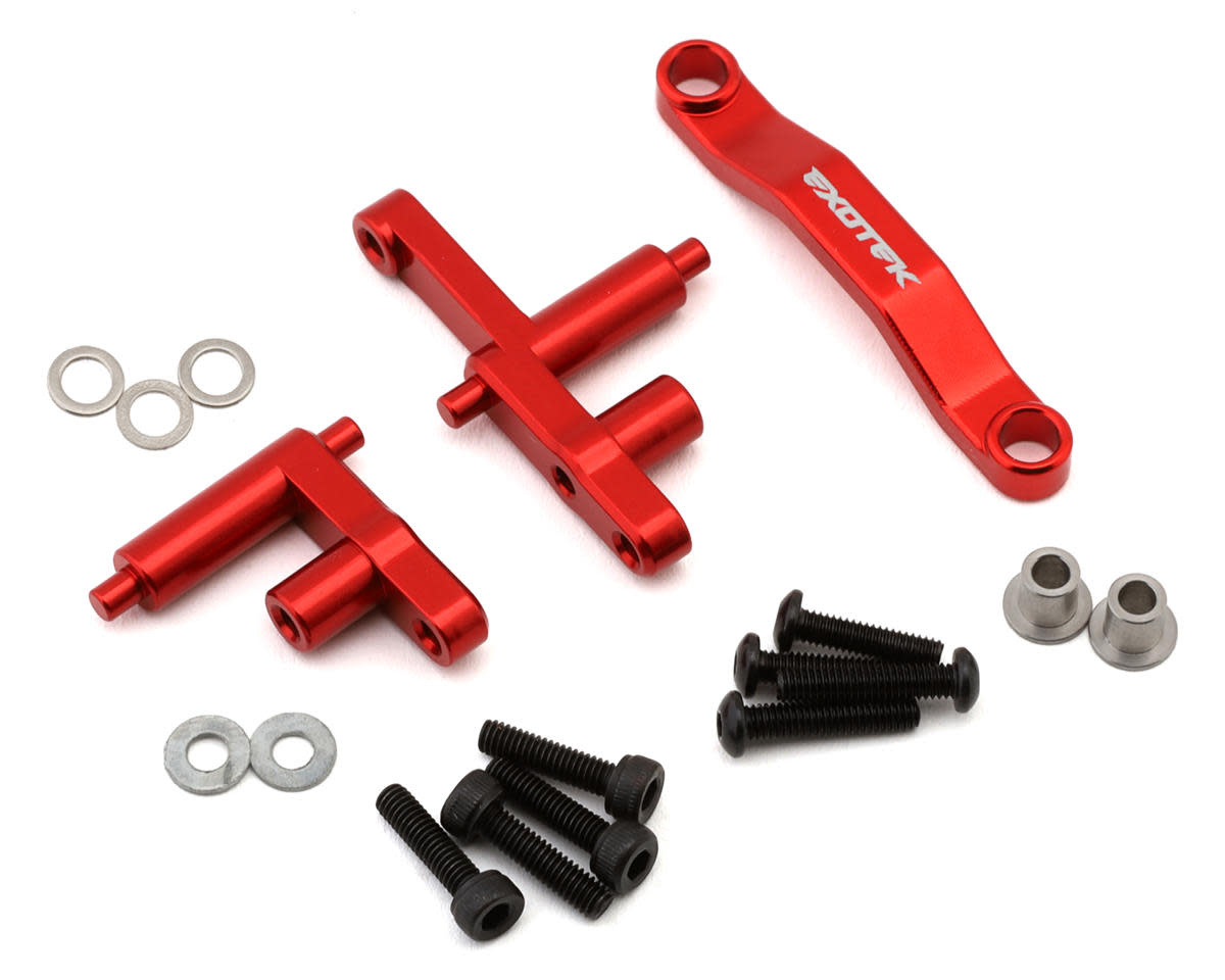 EXO2299 ARRMA GROM/LOSI NASCAR HD ALUMINUM STEERING BELLCRANK SET (RED)