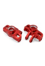 EXOTEK EXO2275 ARRMA TYPHON/GRANITE GROM ALUMINUM HD STEERING KNUCKLES (RED) (2)