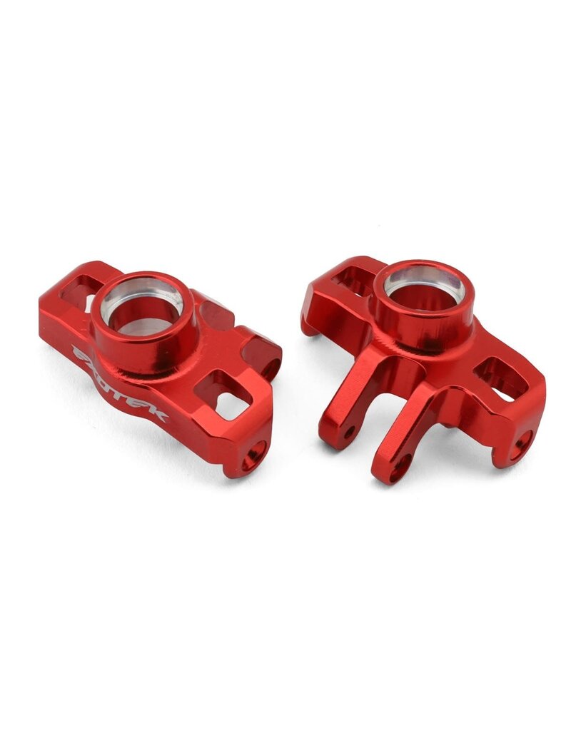 EXOTEK EXO2275 ARRMA TYPHON/GRANITE GROM ALUMINUM HD STEERING KNUCKLES (RED) (2)