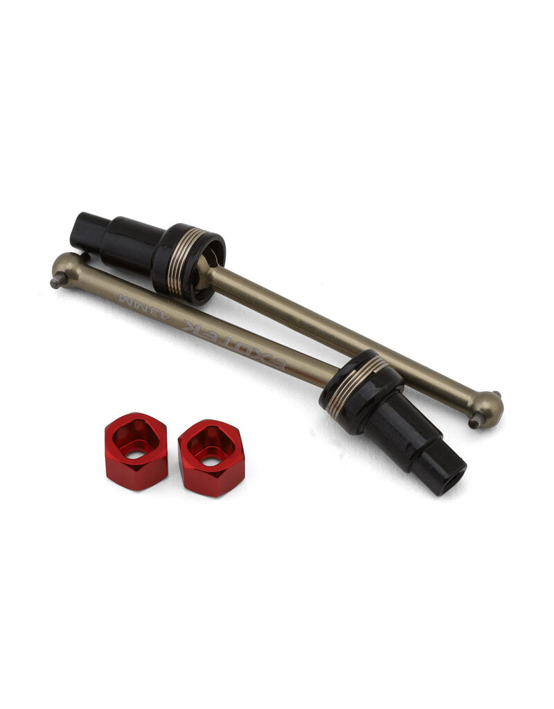 EXOTEK EXO2319 LOSI® NASCAR/ARRMA MOJAVE ALUMINUM 41MM FRONT CVD DRIVESHAFTS & HEXES SET