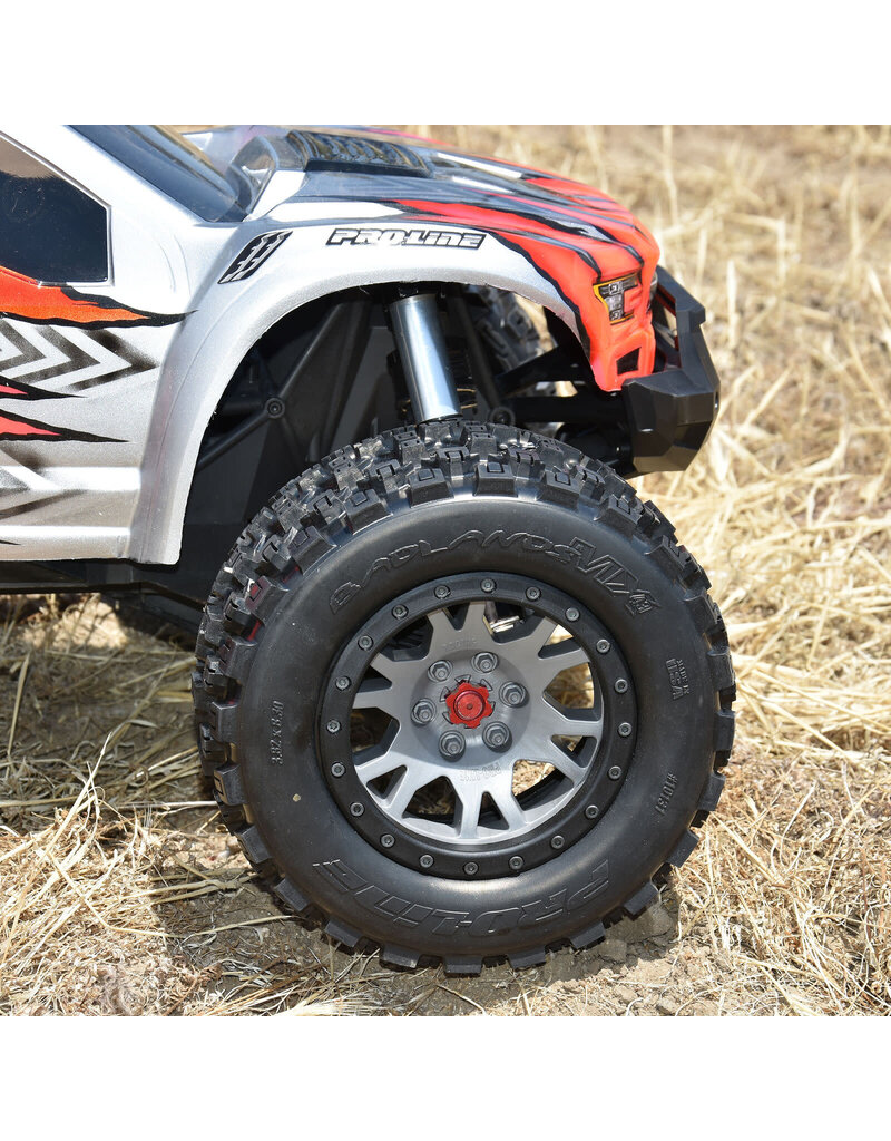 PROLINE RACING PRO1013114 LIMITED EDITION BADLANDS MX43 PRO-LOC F/R MOUNTED 24MM GRAY/BLACK IMPULSE (2) FOR X-MAXX