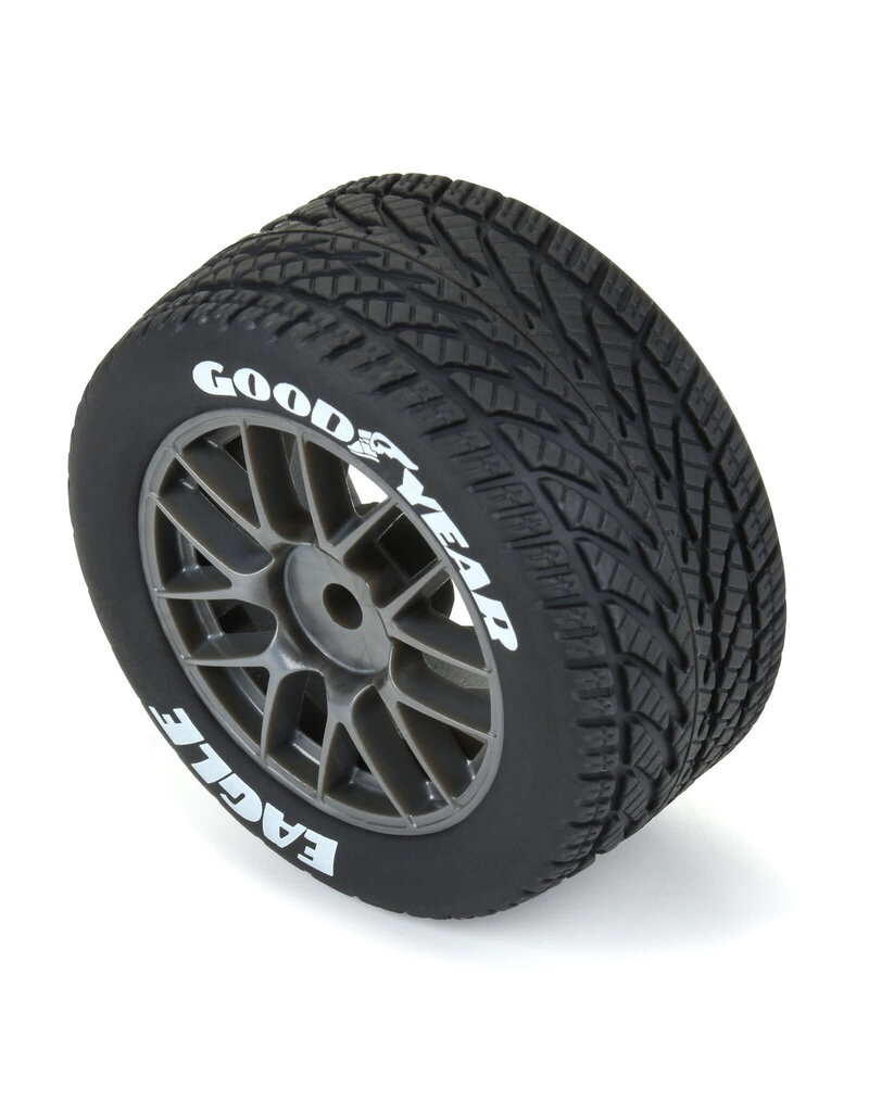 PROLINE RACING PRO1028310 GOODYEAR EAGLE RAIN TIRE F/R MTD GREY FOR LOSI NASCAR RACE CAR (4)