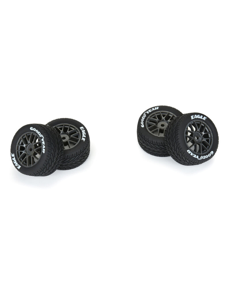 PROLINE RACING PRO1028310 GOODYEAR EAGLE RAIN TIRE F/R MTD GREY FOR LOSI NASCAR RACE CAR (4)