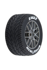 PROLINE RACING PRO1028310 GOODYEAR EAGLE RAIN TIRE F/R MTD GREY FOR LOSI NASCAR RACE CAR (4)