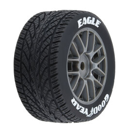 PROLINE RACING PRO1028310 GOODYEAR EAGLE RAIN TIRE F/R MTD GREY FOR LOSI NASCAR RACE CAR (4)