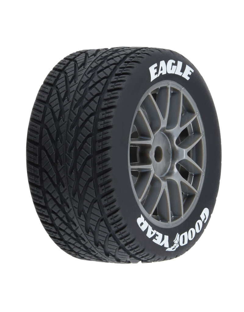 PROLINE RACING PRO1028310 GOODYEAR EAGLE RAIN TIRE F/R MTD GREY FOR LOSI NASCAR RACE CAR (4)