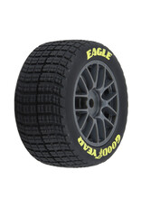 PROLINE RACING PRO1030310 GOODYEAR EAGLE DIRT TIRE F/R MTD GREY FOR LOSI NASCAR RACE CAR (4)