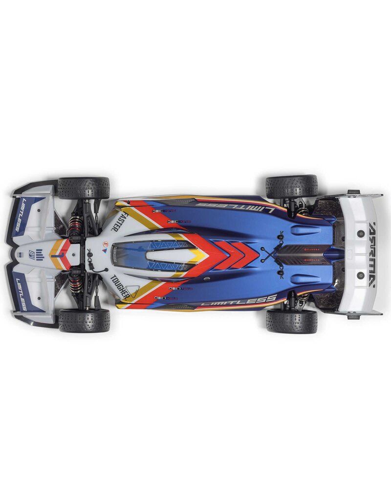 ARRMA ARA7816T2 1/7 LIMITLESS 120 8S BLX SPEED MACHINE RTR W AVC, WHITE/BLUE